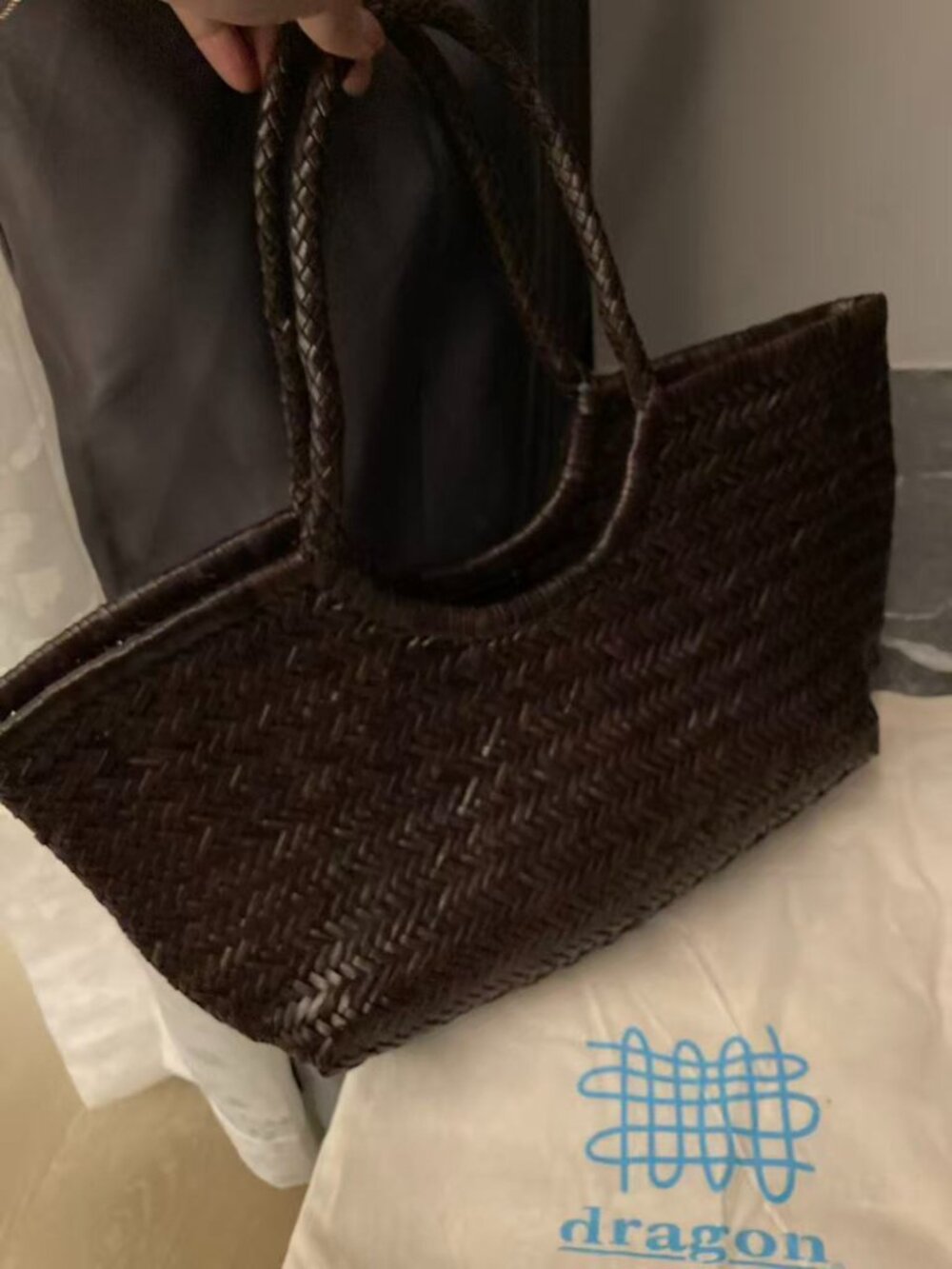 DRAGON DIFFUSION Nantucket large woven leather tote - Picture 11 of 14
